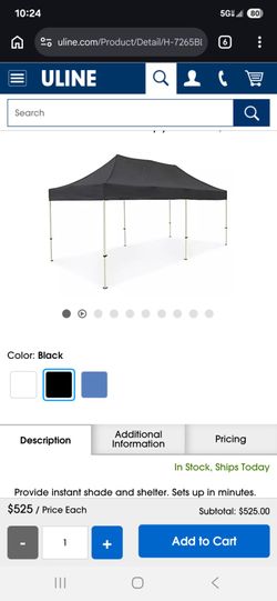 Uline 10x20 canopy with weights