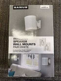 SANUS WSWM22-W1 White Speaker Wall Mounts – Pair