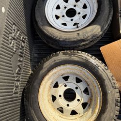 Pair Of Utility Trailer Wheel 