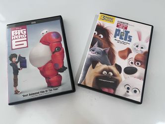 Big Hero 6 & The Secret Life of Pets DVDs – Bundle of 2