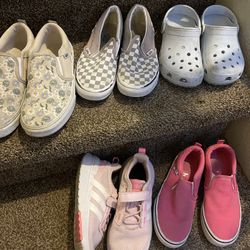 Girls Shoes Vans Crocs Adidas 3 4 