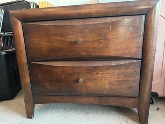 2-Drawer Wood Nightstand