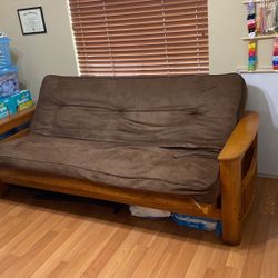 Brown Wood Futon