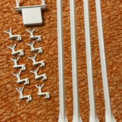 Support Brackets for Wire Shelving, Wire Shelf End Bracket and White Down Wall Clips