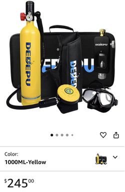 DEDEPU Scuba Diving Tank Mini Portable Lung Tank Kit with Dot Marked Oxygen Cylinder Set with Combo Valve Portable Diving Gear for Underwater Diving E