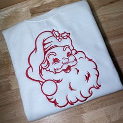 Santa Face Christmas Embroidered Sweatshirt 