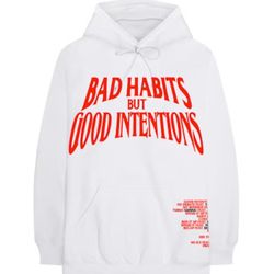 Medium White and Red Vlone Hood