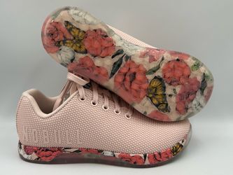 NOBULL Women's Project Low Top Lace-Up Training Sneakers Pink Floral Mesh Size 7