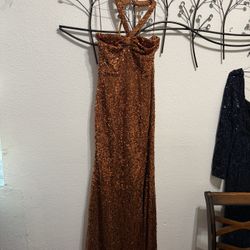 Orange Long Women Dress