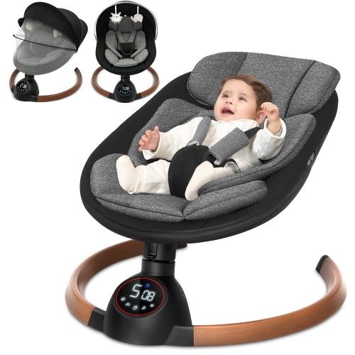Baby Swing for Infants, Bluetooth Control 5-point Harness Newborn Swing, 5 Sway Speed, 10 Lullabies
