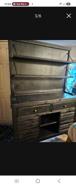 HUTCH BUFFET DARK BROWN