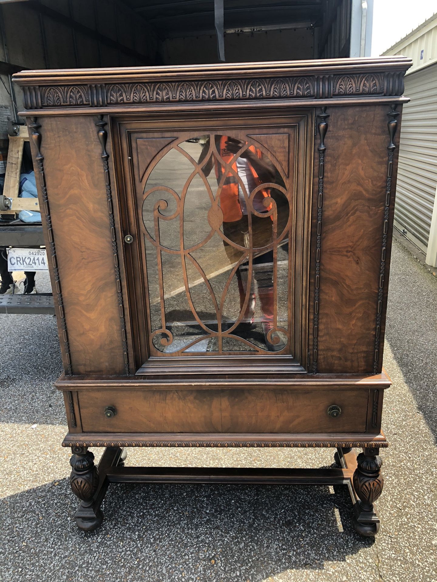 Antique wooden china cabinet