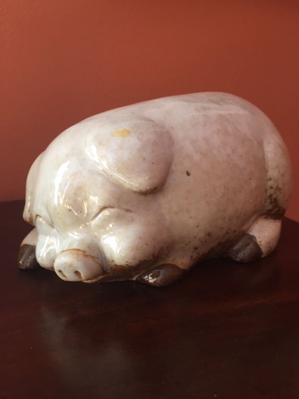 Cute sleeping pig