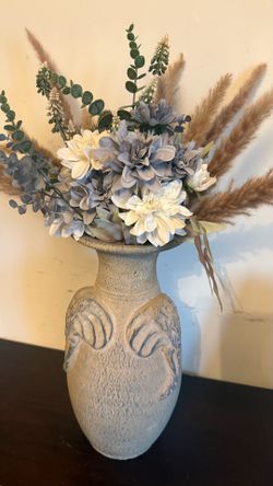 Decorative Vase with Faux Floral Arrangement check more pictures