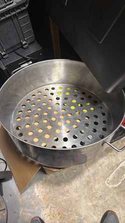 25 inch across and 9 inch tall commercial steamer strainer