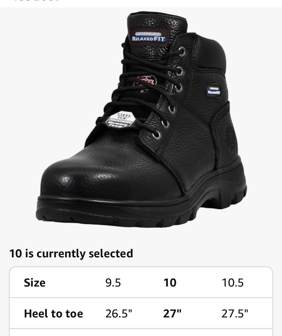 Skechers for Work Women's Workshire Peril Steel Toe Boot Size 10