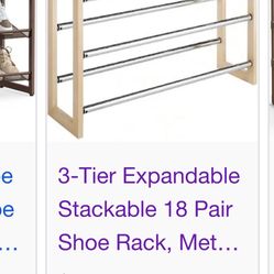 3 Tier Expandable  Closet Shoe Rack  