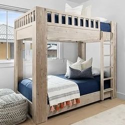 Wood Bunk Bed And Mattresses