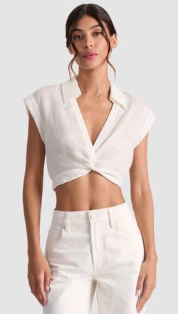 Alice+Olivia New Season Mila Crop Top In White