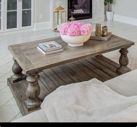Rustic Farmhouse Wood Coffee Table - $300