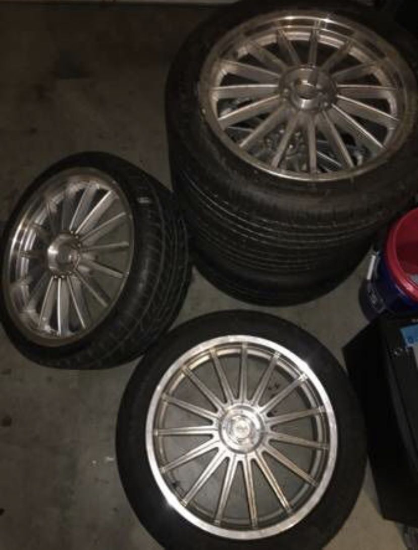 RARE 19s Racing Hart S15 rims & NEW tires 5 lug with Spare