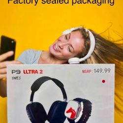P9 Ultra2 Headphones/Smartwatch Set W/7 Bands Wireless Android Bluetooth Red