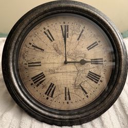 Vintage Style World Map Clock