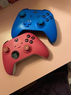 Xbox Wireless Controllers Blue and Pink Lot of 2