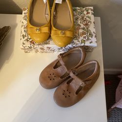 Size 8/9 Girls Shoes Leather Yellow Are Janie And Jack