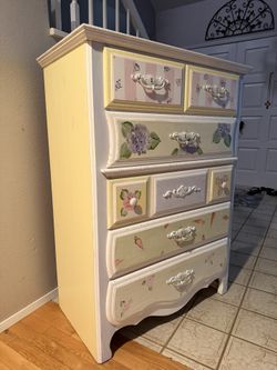 Beautiful hand painted dresser nightstand, and kids table
