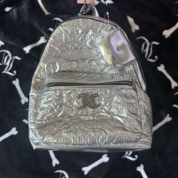 metallic silver juicy couture backpack