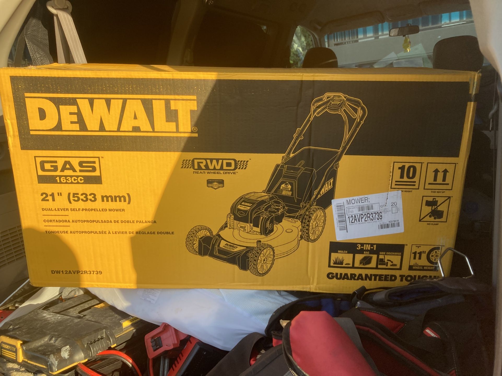 DeWalt 21”  3 In 1 Gas Duel Level Self Propelled Lawn Mower
