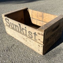 Antique Sunkist Wooden Fruit Crate Chula Vista San  Diego Farmers Association 