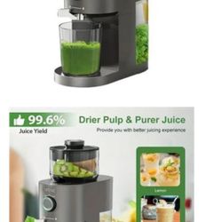 SiFENE Cold Press Juicer Machine, 5.2" Wide Chute for Whole Fruits, Easy to Clean, 100W, Gray
New