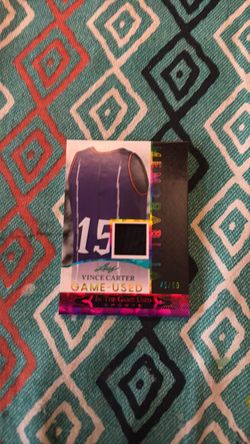 Vince Carter Game-Used Jersey Relic Card 45/80