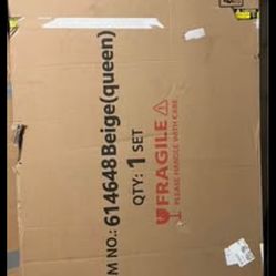 Yaheetech Upholstered Bed Frame with Wing Side