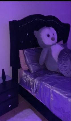 Tufted black headboard