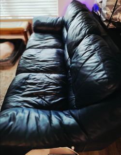 Navy Blue Leather couch