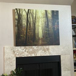 Canvas forest print green
