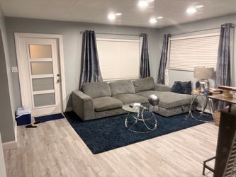 Gray Fabric Sectional Sofa with Chaise