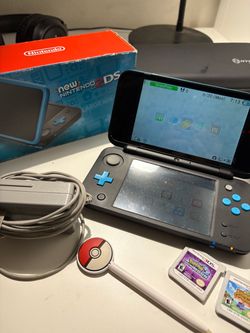 New Nintendo Black & Turquoise  2DS XL with Extra Games BUNDLE
