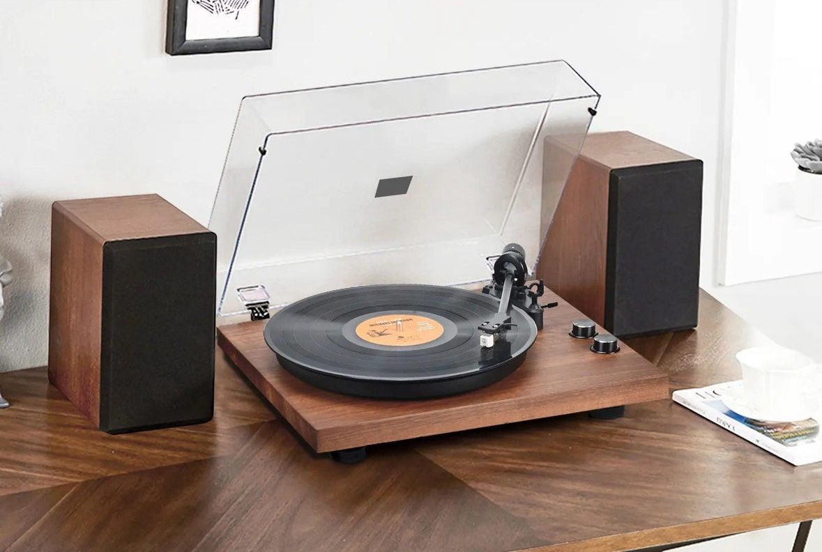 New - Bluetooth Record Player System with Speakers