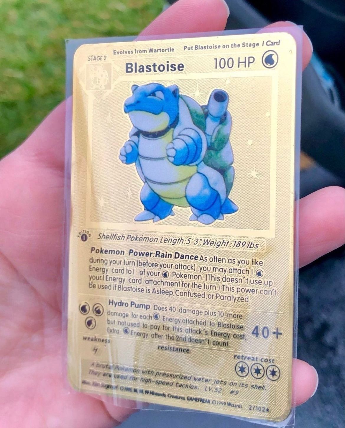Pokemon Blastoise Custom Golden Orica Trading Card