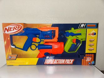 Nerf Triple Action Pack Includes