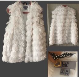 Jolt white faux fur vest girl’s size 10-12