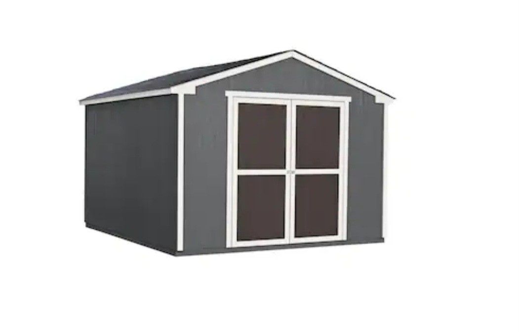 HEARTLAND MONTERRA WOOD OUTDOOR STORAGE SHED WITH EXTENDER.......10" x 12"......PRIMED READY TO PAINT...NEW....$ 1,300