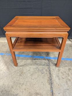 Reddish-Brown Oriental Style Solid Wood End Table