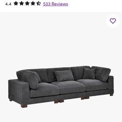 Corduroy Sofa Gray  OBO*