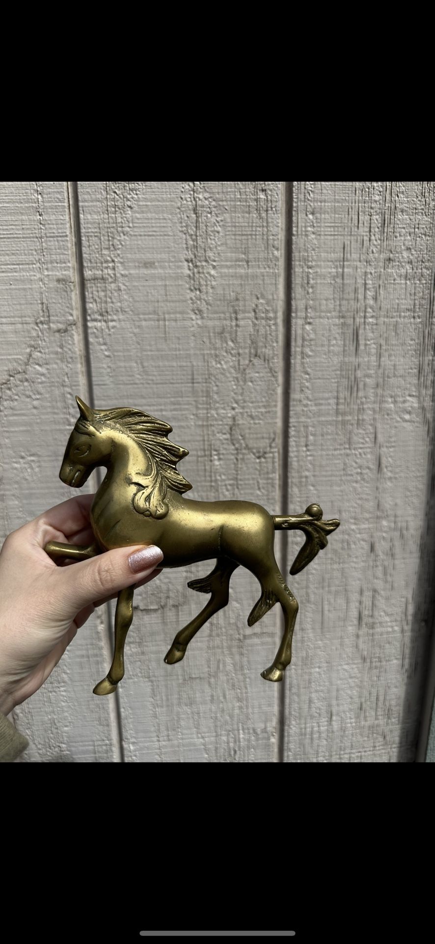 Vintage Brass Horse With Wings On Hind Legs Figurine Decor