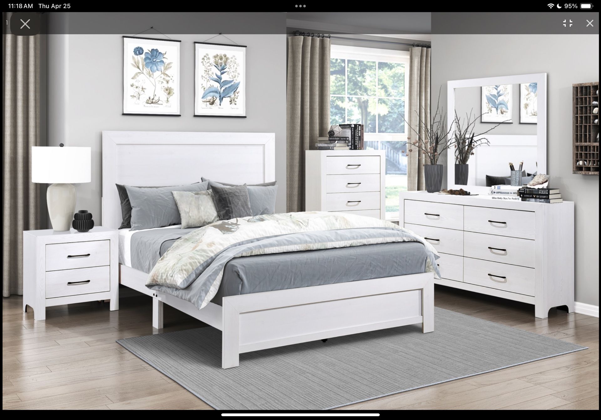 WOW!!! Limited Time Queen Bed Frame, Dresser, Mirror, Nightstand, Queen Foundation And 10” Mattress $999